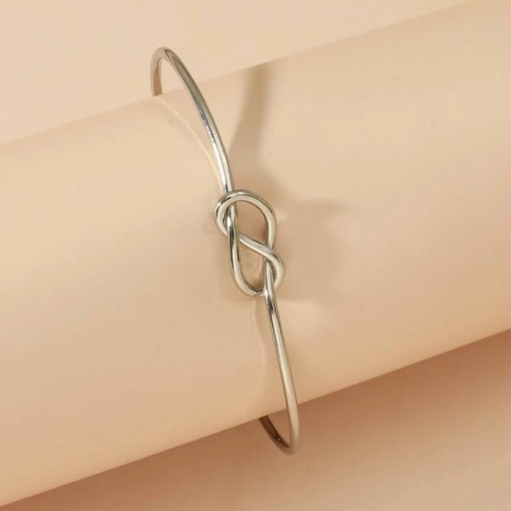Infinity knot cuff bangle wrist bracelet
